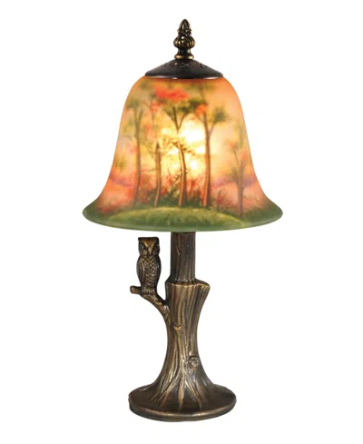 Dale Tiffany Owl Hand Painted Accent Table Lamp In Multi
