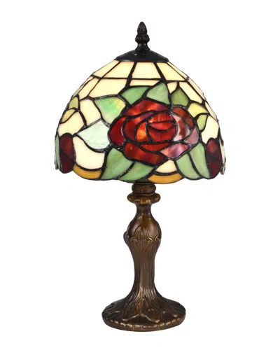 Dale Tiffany Indian Rose Accent Table Lamp In Multi