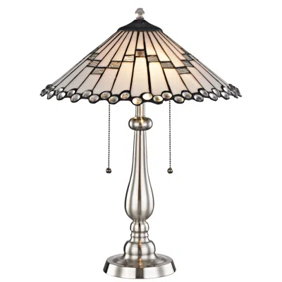 Dale Tiffany Jensen 21 1/2" Brushed Nickel Tiffany-style Table Lamp