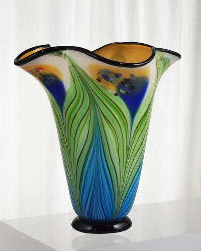 Dale Tiffany Kalima Decorative Art Glass Vase In Multi