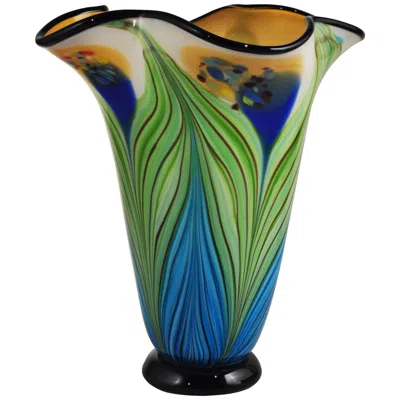 Dale Tiffany Kalmia Multi-color 12 3/4" High Art Glass Modern Vase