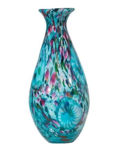 Dale Tiffany Leona Art Glass Vase In Blue