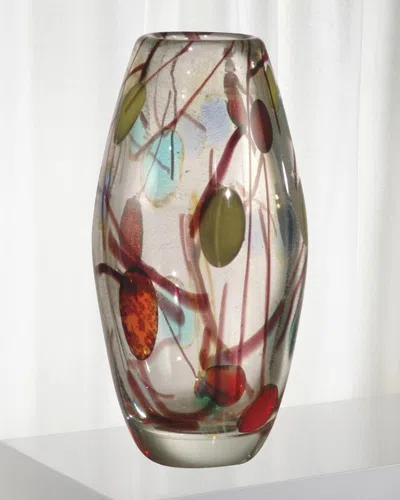 Dale Tiffany Lesley Art Glass Vase In Multi