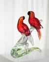 DALE TIFFANY LOVE BIRDS DECORATIVE ART GLASS FIGURINE