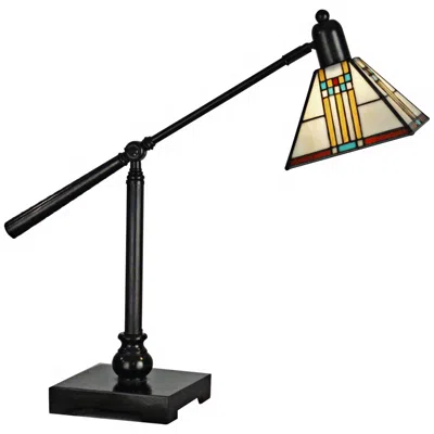 Dale Tiffany Mission Bank Tiffany-style Adjustable Desk Lamp In Multi