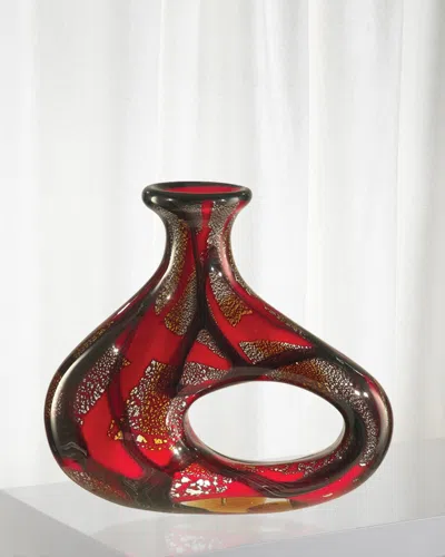 Dale Tiffany Nicholas Decorative Art Glass Vase In Multi