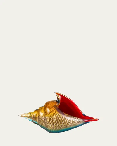 Dale Tiffany Oceanside Sea Shell Art Glass Sculpture In Multi