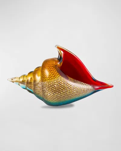 Dale Tiffany Oceanside Sea Shell Art Glass Sculpture In Multi