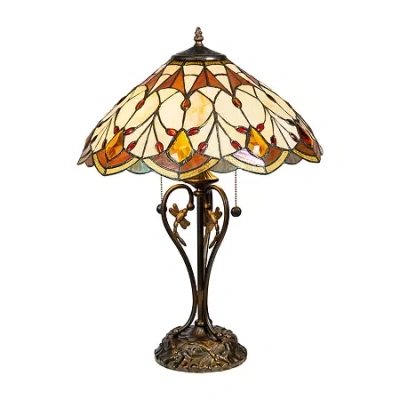 Dale Tiffany Patrice Jeweld Tiffany Table Lamp In Brown