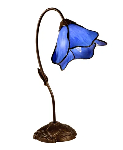 Dale Tiffany Poelking 1-light Blue Lily Table Lamp