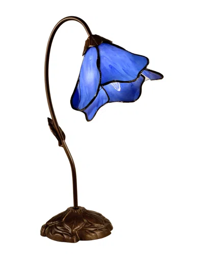 Dale Tiffany Poelking 1-light Blue Lily Table Lamp