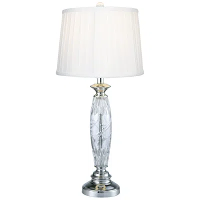 Dale Tiffany Powis Chrome Lead Crystal Table Lamp In White