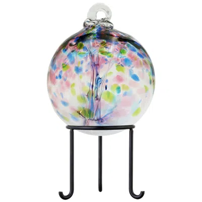 Dale Tiffany Rainbow Tree Of Life 6" Hope Hand Blown Glass Ball With Stand