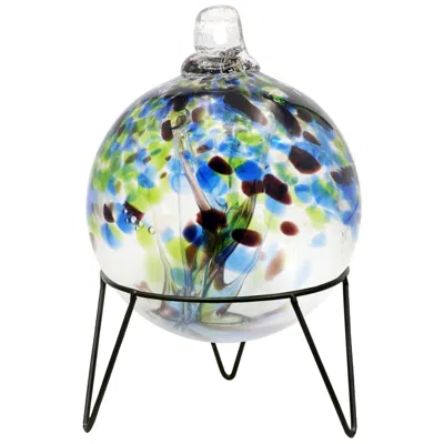Dale Tiffany Rainbow Tree Of Life 8" Mystic Hand Blown Glass Ball And Stand