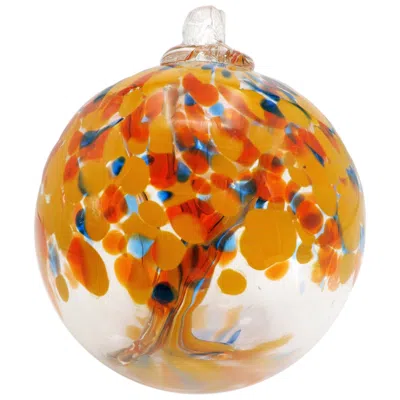 Dale Tiffany Rainbow Tree Of Life Aura 6" Hand Blown Glass Ornament In Multi