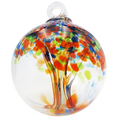 Dale Tiffany Rainbow Tree Of Life Royal 6" Hand Blown Glass Ornament In Multi
