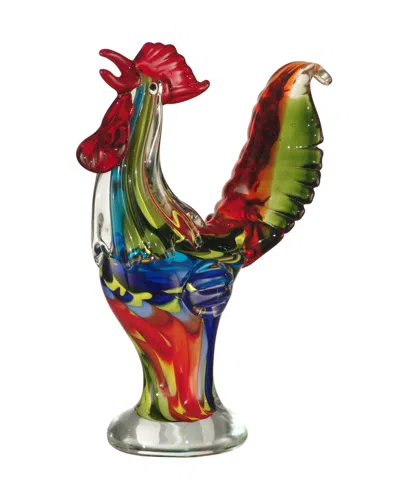 Dale Tiffany Decorative Art Glass Rooster Figurine In Multi