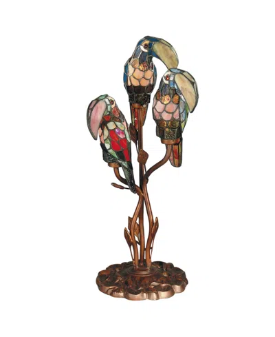 Dale Tiffany Three Parrots Table Lamp In Multi