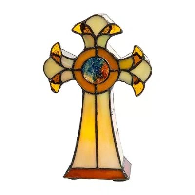Dale Tiffany Trinity Glass Table Lamp In Multi
