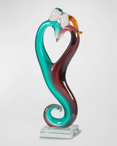 Dale Tiffany Unity Heart Art Glass Sculpture In Multi