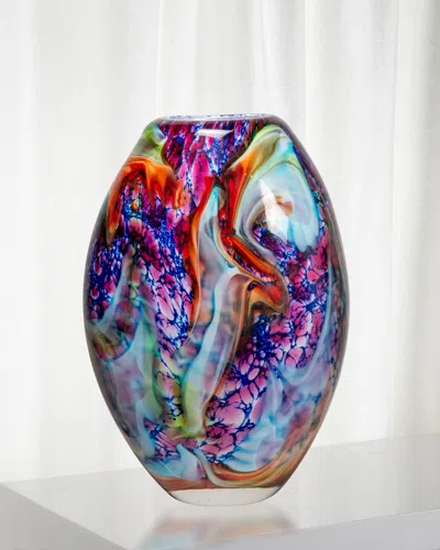 Dale Tiffany Villa Cuzzano Art Glass Vase In Multi