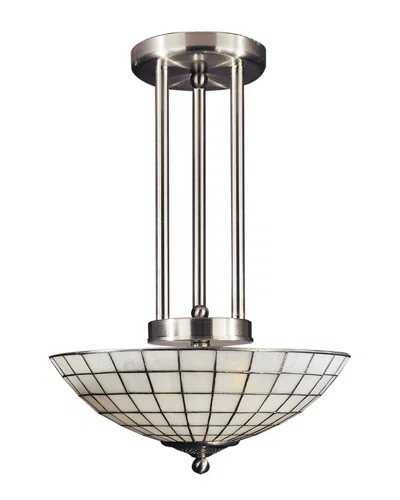Dale Tiffany White Dome Hanging Fixture In Silver