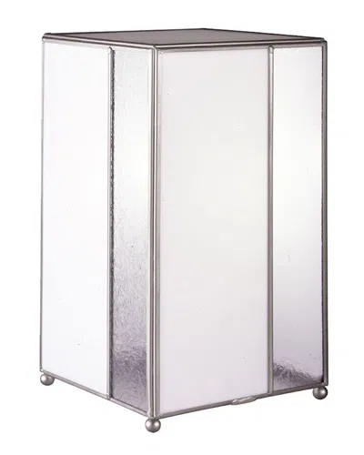 Dale Tiffany White Glue Chip Accent Lamp In Silver