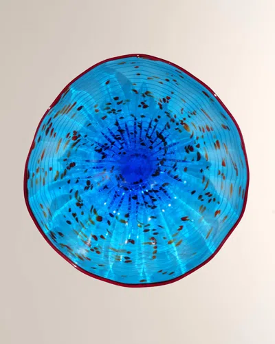 Dale Tiffany Wrightwood Art Glass Sculpture, 12" In Blue