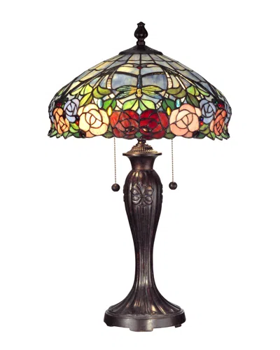 Dale Tiffany Zenia Rose Table Lamp In Multi
