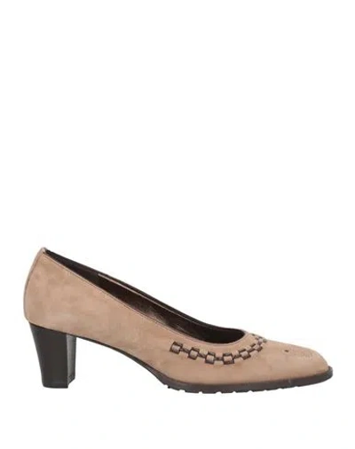 D'alessandro Woman Pumps Khaki Size 8 Leather In Beige