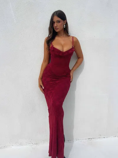 Outcast Dylan Maxi Dress Red In Burgundy