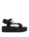 Dali Woman Sandals Black Size 10 Textile Fibers In Black