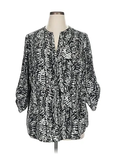 Pre-owned Dalia 3/4 Sleeve Blouse In Black