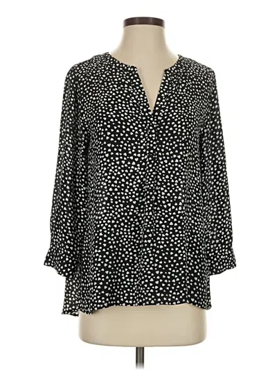 Pre-owned Dalia 3/4 Sleeve Blouse In Black