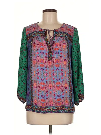 Pre-owned Dalia 3/4 Sleeve Blouse In Blue