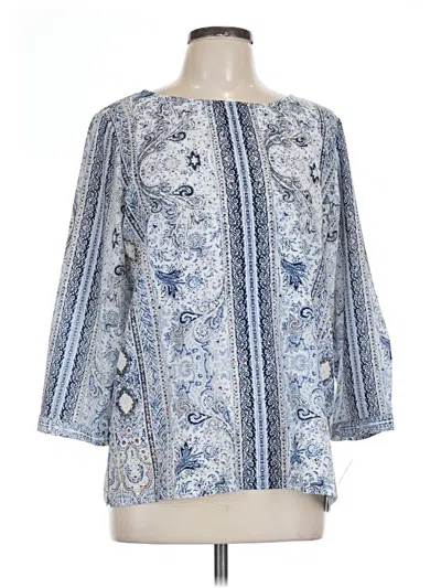 Pre-owned Dalia 3/4 Sleeve Blouse In Blue