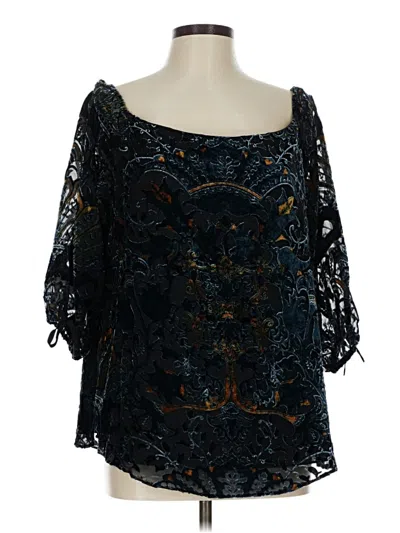 Pre-owned Dalia 3/4 Sleeve Blouse In Blue