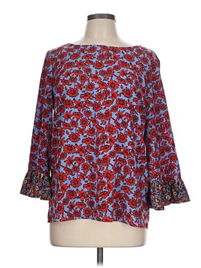 Pre-owned Dalia 3/4 Sleeve Blouse In Blue