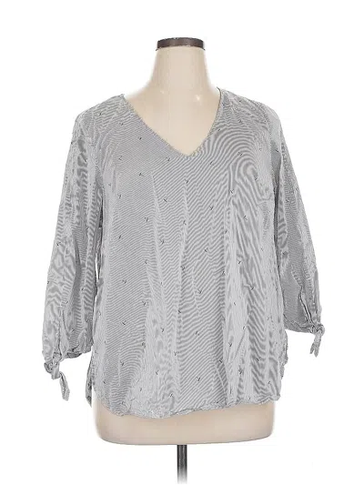 Pre-owned Dalia 3/4 Sleeve Blouse In Gray