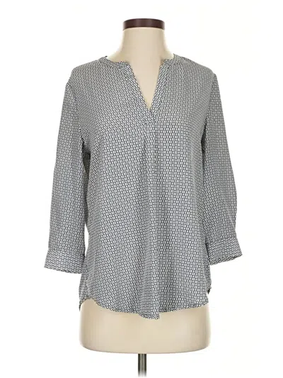 Pre-owned Dalia 3/4 Sleeve Blouse In Gray