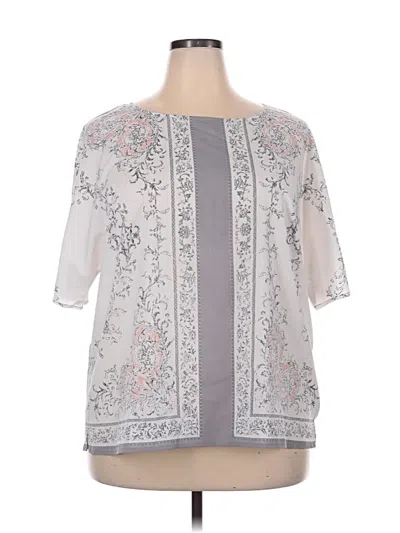 Pre-owned Dalia 3/4 Sleeve Blouse In Gray