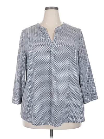 Pre-owned Dalia 3/4 Sleeve Blouse In Gray