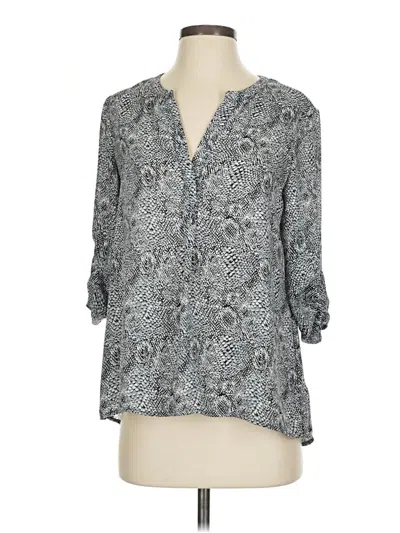 Pre-owned Dalia 3/4 Sleeve Blouse In Gray