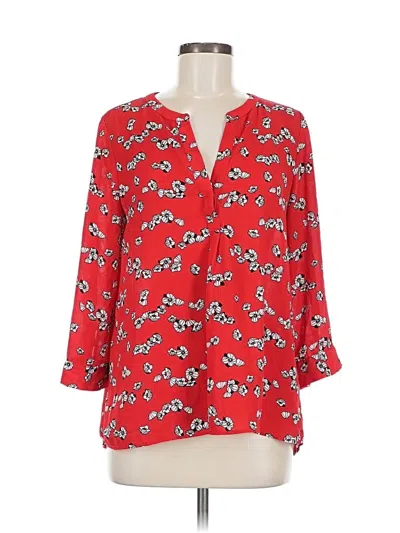 Pre-owned Dalia 3/4 Sleeve Blouse In Red