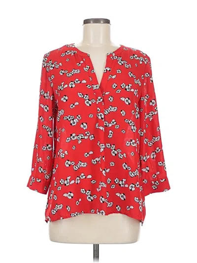Pre-owned Dalia 3/4 Sleeve Blouse In Red
