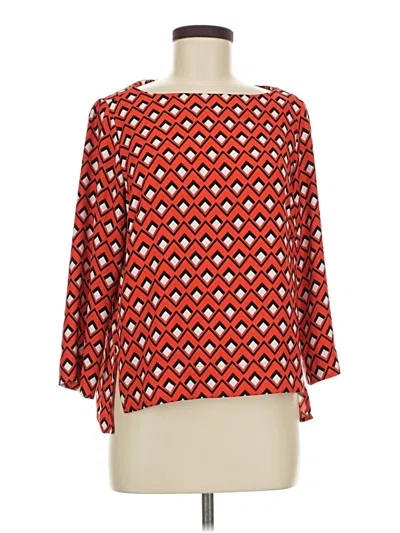 Pre-owned Dalia 3/4 Sleeve Blouse In Red