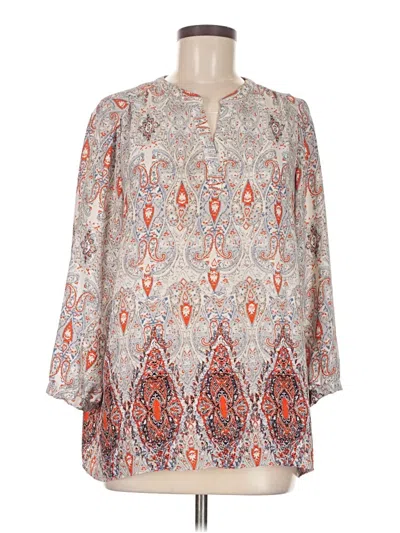 Pre-owned Dalia 3/4 Sleeve Blouse In Silver