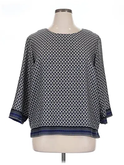 Pre-owned Dalia 3/4 Sleeve Top Blue Boatneck Tops