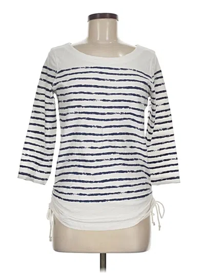 Pre-owned Dalia 3/4 Sleeve Top White Boatneck Tops