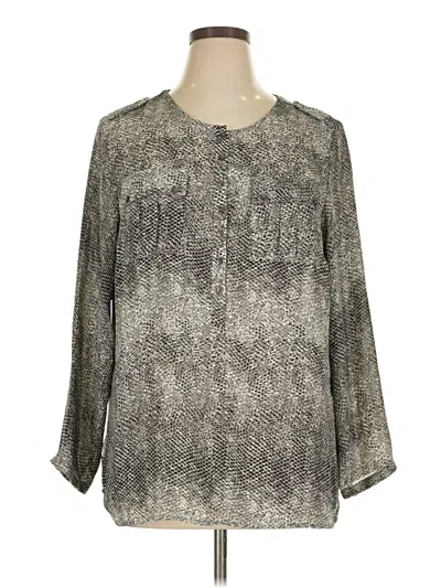 Pre-owned Dalia Collection 3/4 Sleeve Blouse In Gray